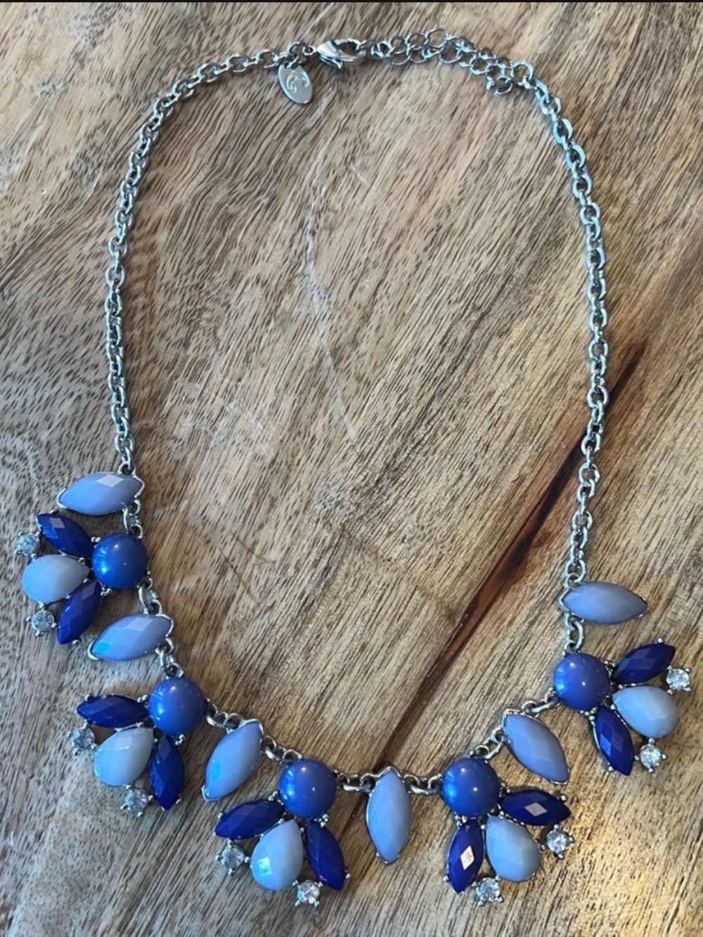 Charming Charlie Tonal Blue Gem Statement Necklace